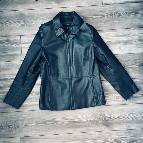 Colebrook Essentials 100% Genuine Black Leather Women’s JacketSize Medium